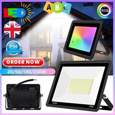 Floodlight 20-100W Colour Changing RGB IP66 Outdoor Garden Light Remote Control