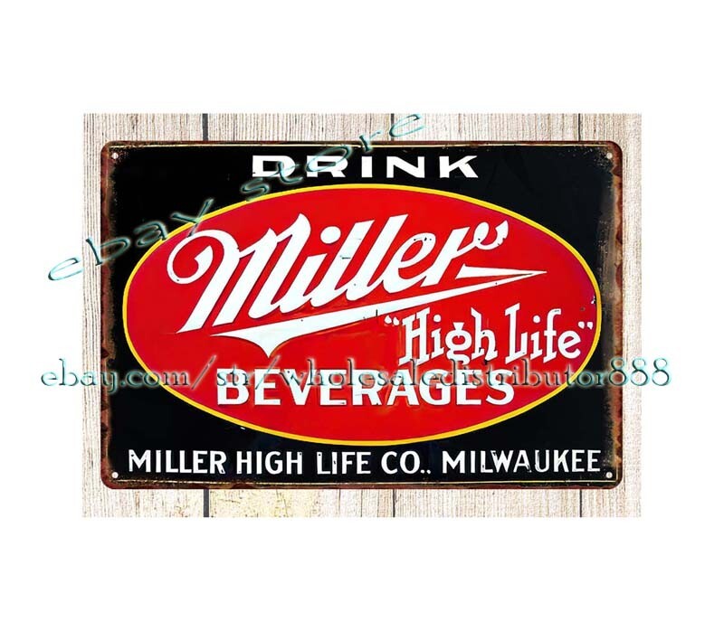 bardrink beer alcoholic drinks metal tin sign man cave wall