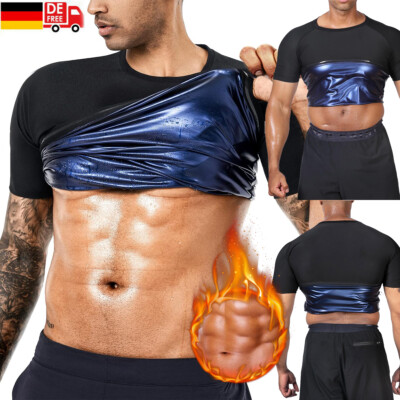 Saunaanzüge Herren Männer Hot Thermo Schweiß Abnehmen Training Body Shaper Shirt