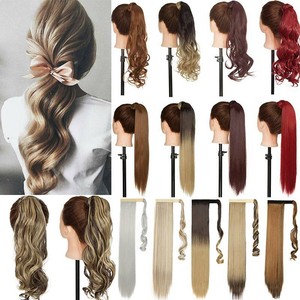 Natural Wrap Around Ponytail Hair Extensions Piece Straight Long
