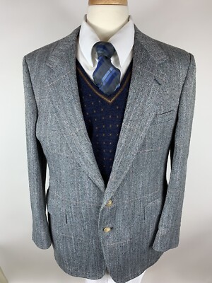 Evan Picone 100% Wool Mens Size 44 R Two Botton Blazer Jacket  J-43