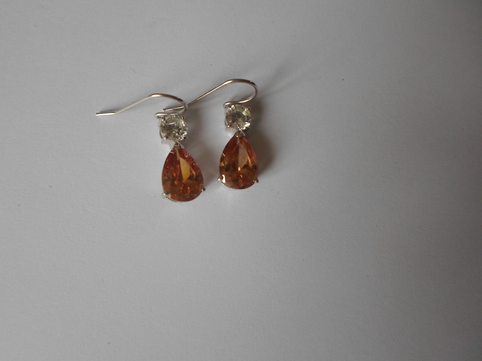 solid silver, orange stone and faceted zirconium … - image 4