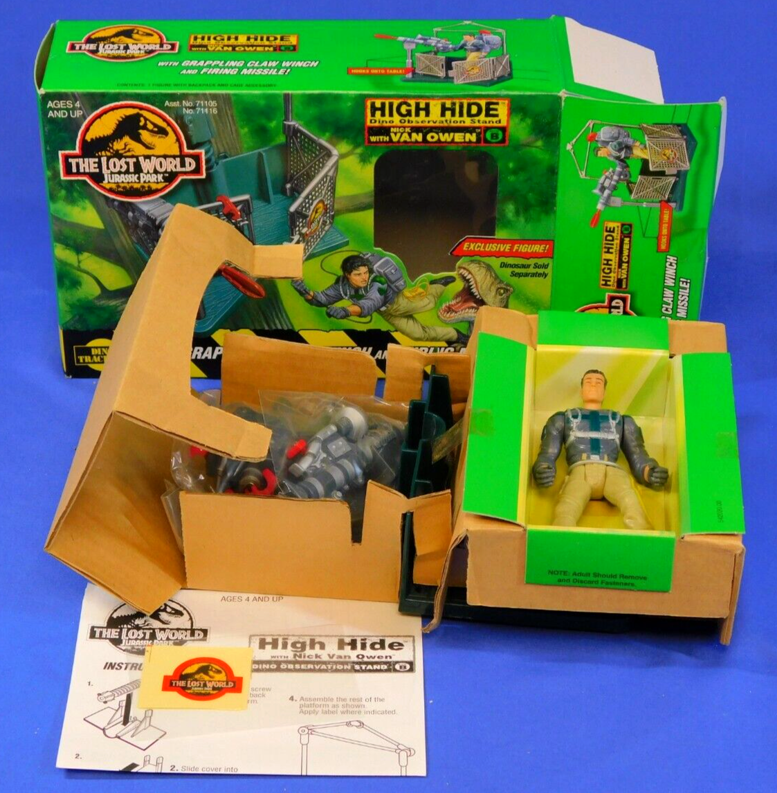 JURASSIC PARK LOST WORLD HIGH HIDE W/NICK VAN OWEN KENNER 1997 NEW