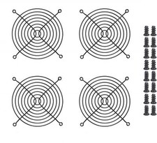 4PCS 120mm Fan Grill Guard with Screws Black Cooling Protection Accessory