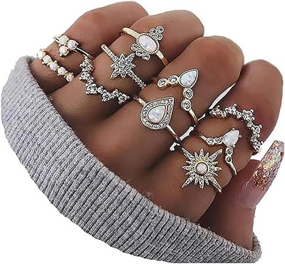 Knuckle Stackable Ring Set for Teenage Girls Vintage Boho Rings Stackable Star M