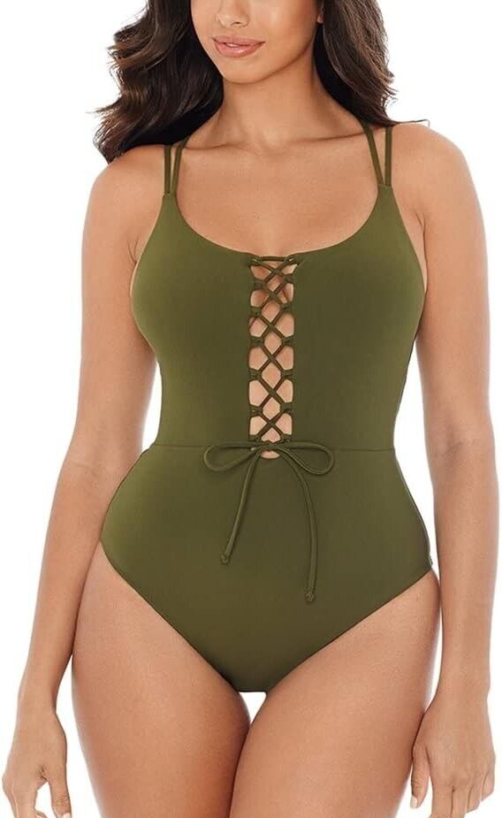 Suga Babe Lace Up One Piece Swimsuit in XL - Skinny Dippers Jelly Beans Clover Design