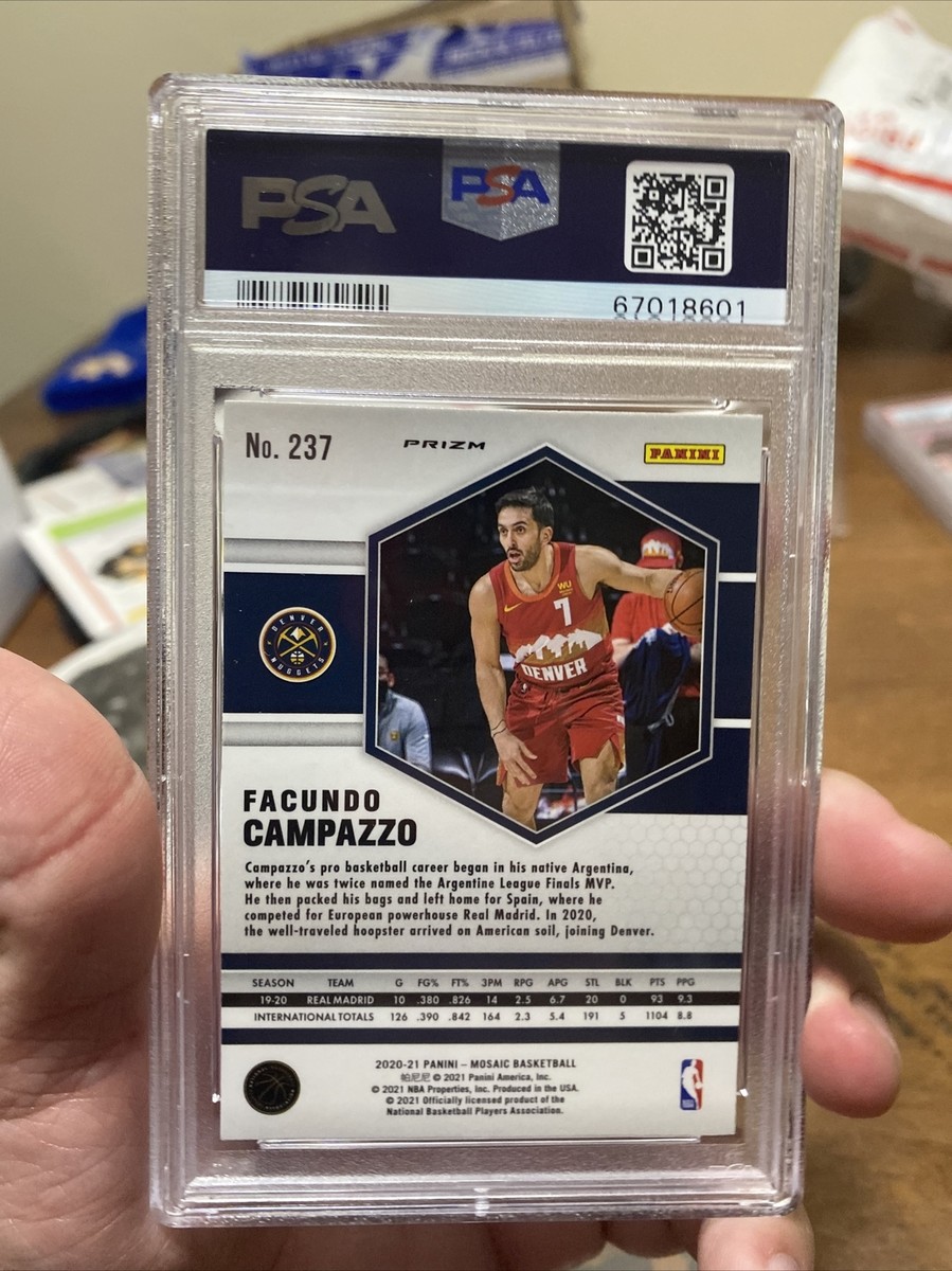 2020-21 Panini Mosaic Facundo Campazzo Genesis SSP ROOKIE #237 PSA