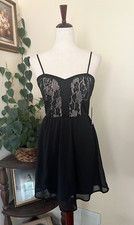 As U Wish Black Nude Lace Party Cocktail Dress sz XS NEW NWT