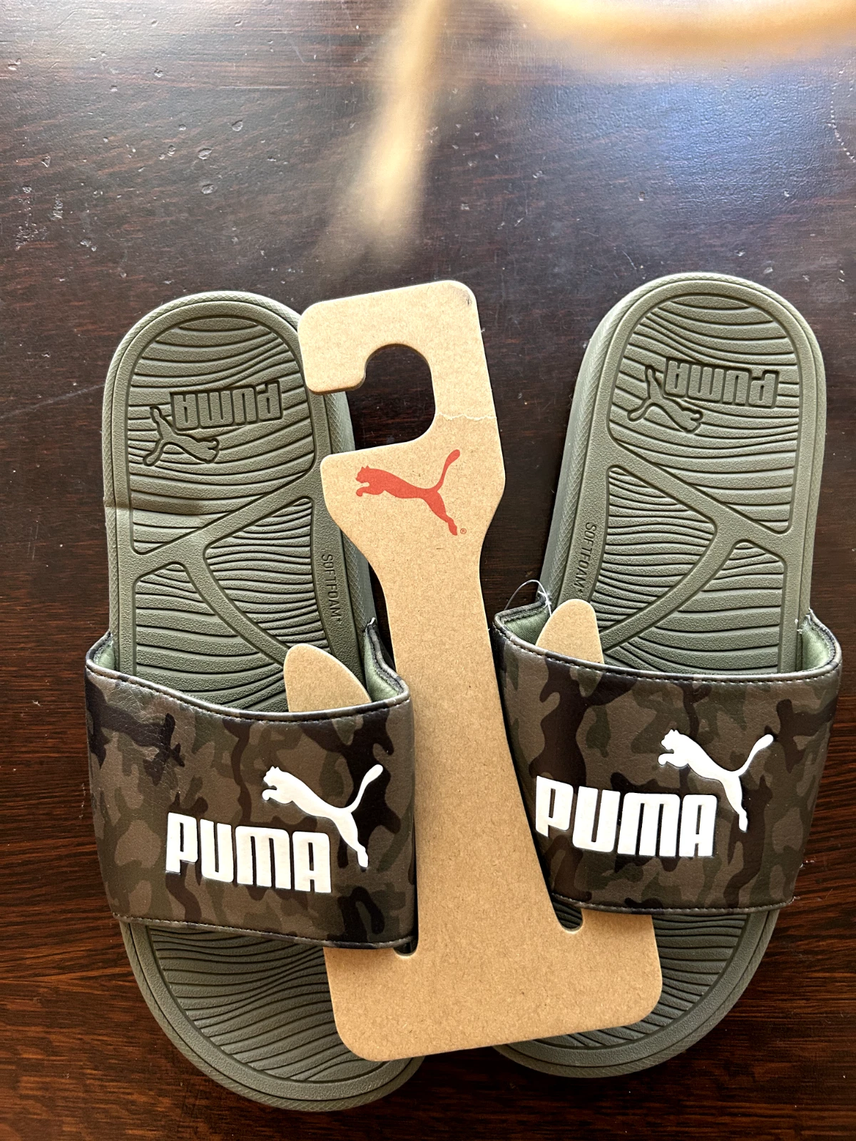 Puma Slides Uomo Cool Cat Taglia 10 Verde Mimetico Sportivo Estivo Spiaggia