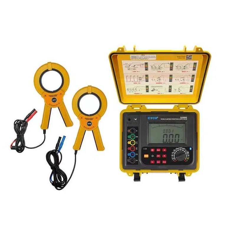 Resistance Tester Waterproof Double Clamp Ground Resistance Meter Soil Resistity