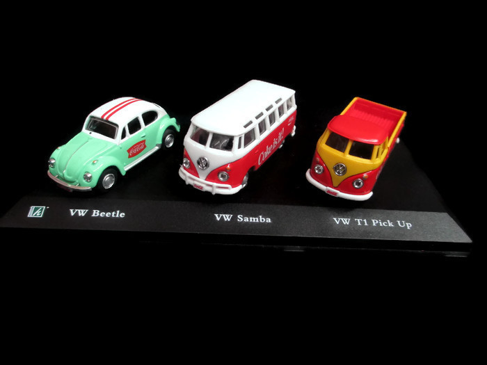 Coca-Cola Volkswagon Gift Set 1:72 VW Beetle VW Samba and VW T1