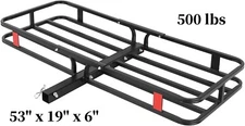 Hitch Carrier Cargo Mount Basket Luggage Rack SUV Truck for 2" Receiver 500 Lbs