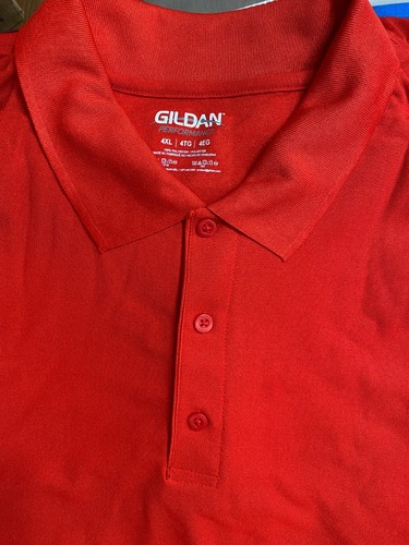 Big Men Collar Golf Polo 3XL 4XL Short Sleeves Button Poly Gildan Performance - Picture 11 of 13