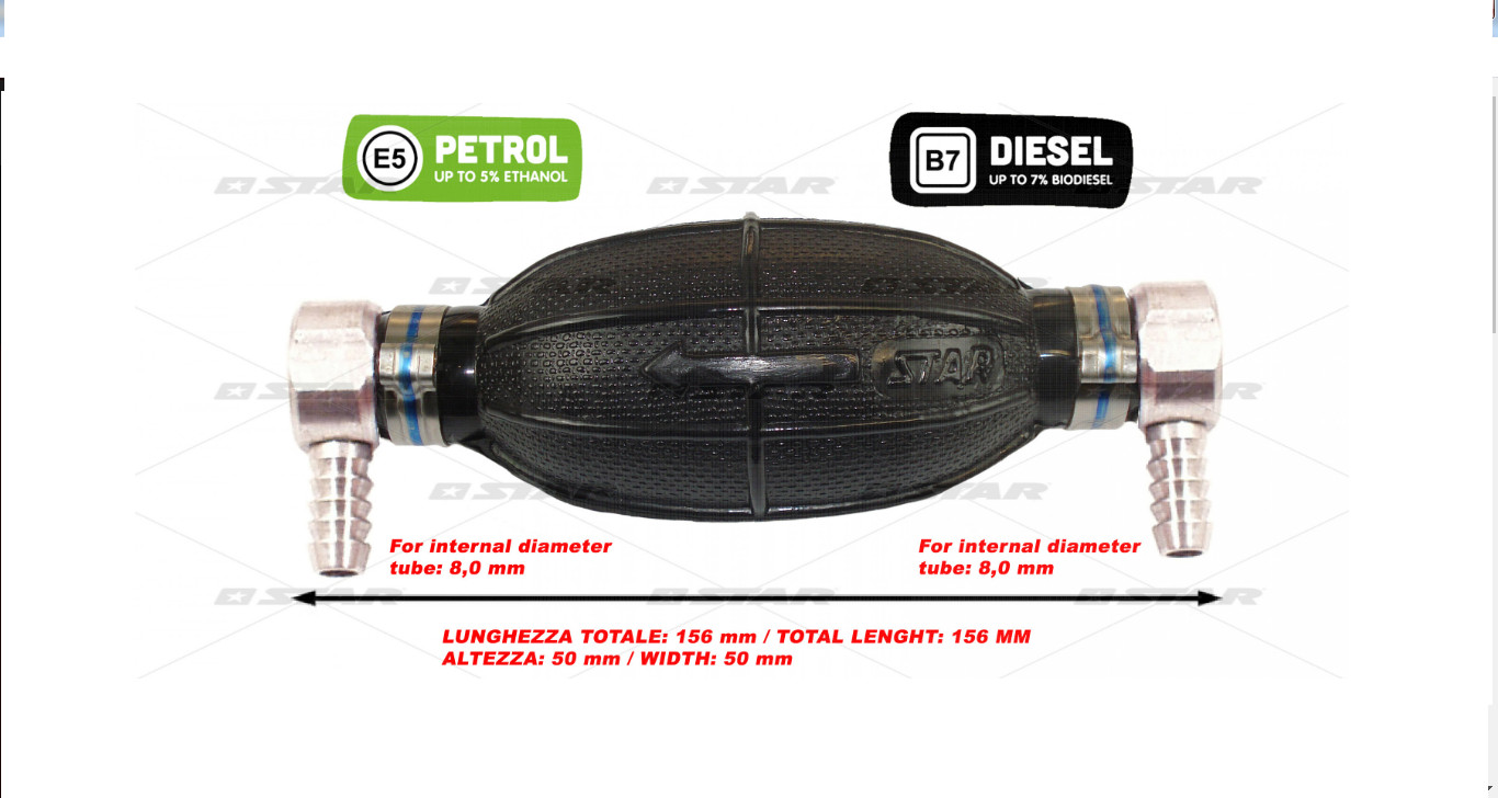 BOMBA MANUAL DE COMBUSTIBLE 9001-274B ENTRADA: 8 MM SALIDA: 8 MM