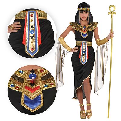 Adulti Donna Regina Cleopatra Egiziano Dea Vestito Sexy Bn Costume