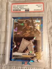 2021 Bowman Chrome SAPPHIRE Ismael Mena #BCP36 Graded PSA 9 MINT Baseball Card