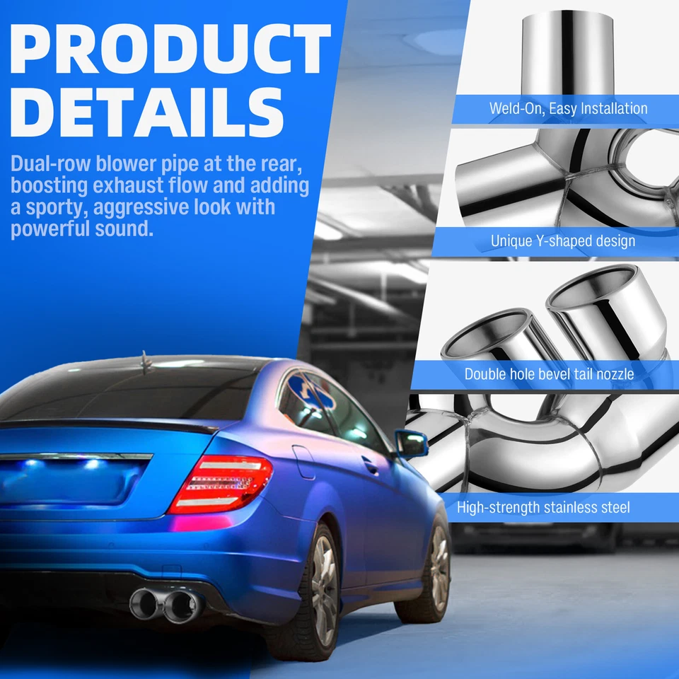 Punta de tubo de escape doble punta de escape 2 piezas 9,5 L 2,5" pulgadas 3,5" salida para Cadillac Escalade Foto 4 de 4