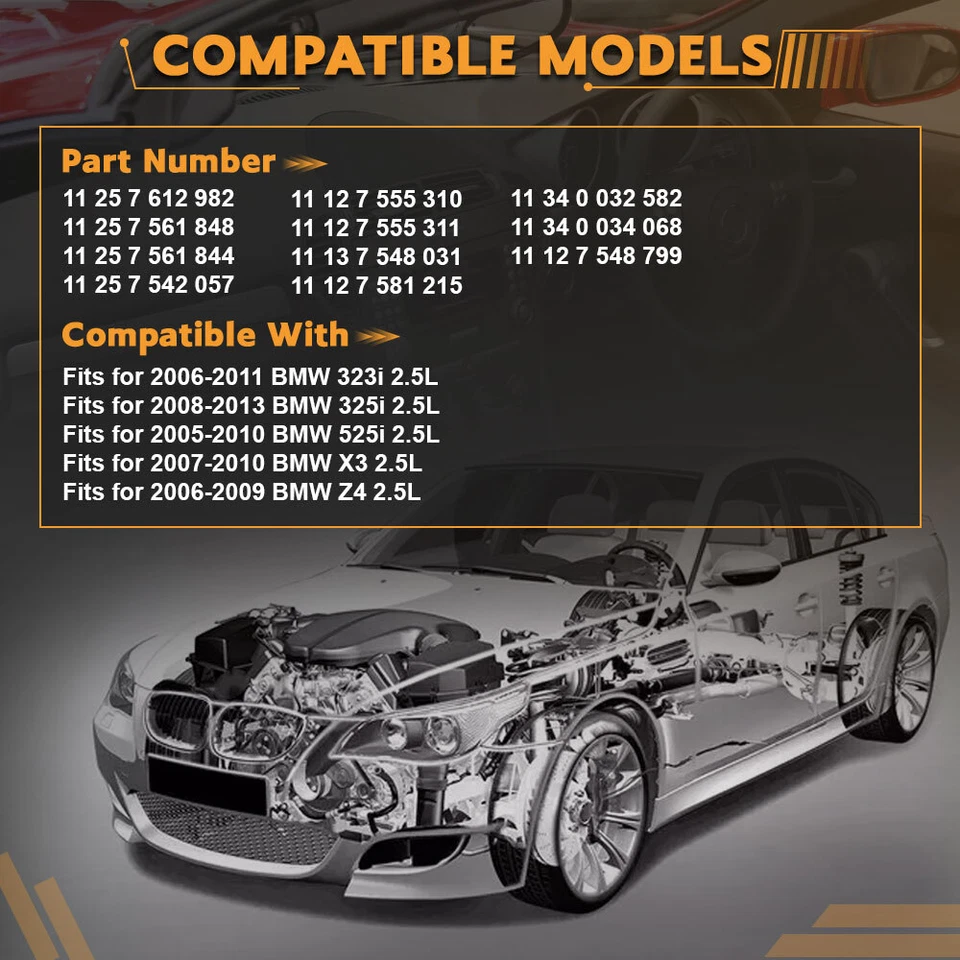 Kit de reconstrução de motor N52B25 CR 11:1 para BMW 325i 525i Z4 E90 E60 E89 2.5L - Imagem 2 de 4
