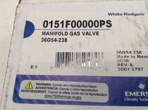 NEW White Rodgers 2-stage gas valve 36G54 238 Goodman 0151F00000P / 0151F00000PS