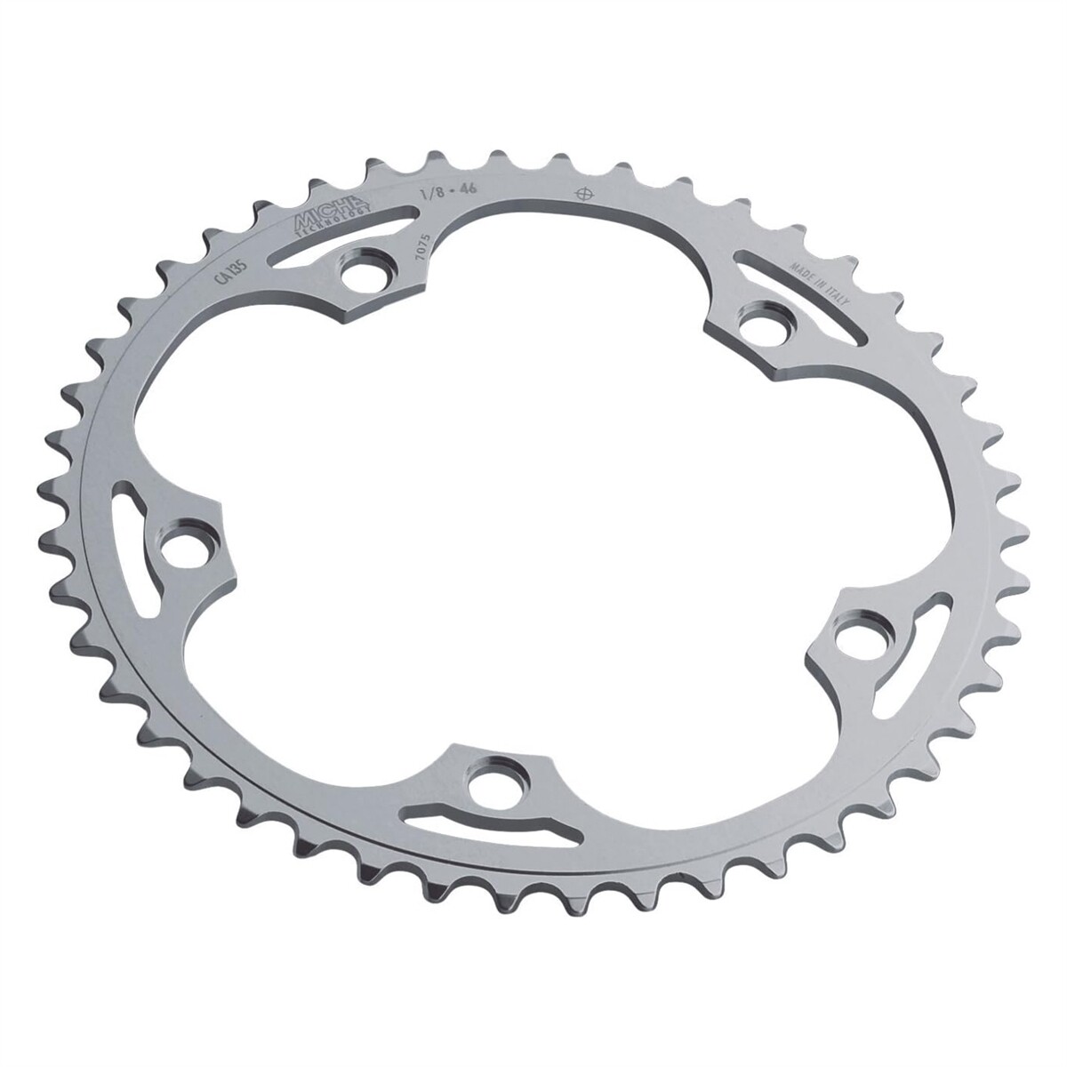 corona pista 46t bcd 135mm 1/8 5 fori silver MICHE guarnitura