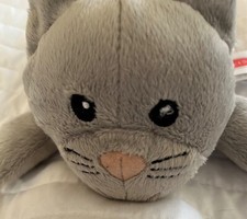 Melissa  Doug Laydown Gray Kitty Cat Plush Stuffed Animal Cuddle Toy 7 In SA101