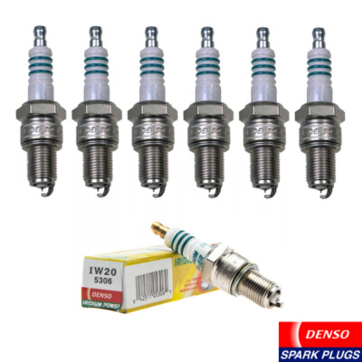 New Set of 6 Genuine Denso Iridium Power Spark Plug IW20 / 5306
