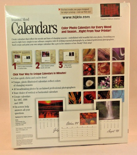 Seasonal Mood - Calendars - CD-ROM - hijk (1997) - NIB - Picture 2 of 7