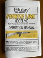 Vintage Daisy Powerline Model 990 BB Pellet Gun Instruction Owners Manual Book