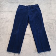 Vintage Polo Ralph Lauren Corduroy Pants Mens Size 38 Blue Flat Front 36x29