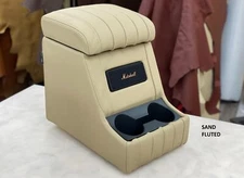 LUCARI SAND FLUTED ARM REST CUBBY BOX+ MARSHALL SPEAKER FITS LAND ROVER DEFENDER