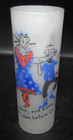 Vintage Tall Frosted Tumbler Mr. Adam & Miss Eve 6.75" Tall Redneck Hillbilly — photo 1