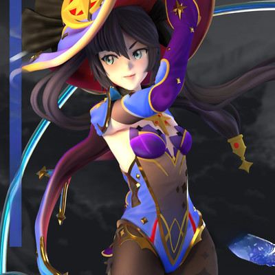 Mona Statue - Genshin Impact Garage Bausatz bemalt Figur Sammlerstück Handarbeit Geschenk