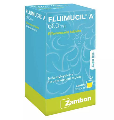FLUIMUCIL A 600mg Effervescent Tablet 10s Clear Phlegm EXPIRY DATE: 2026