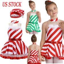 Girl Christmas Costume Miss Santa Claus Dance Dress Xmas Party Cosplay Outfit
