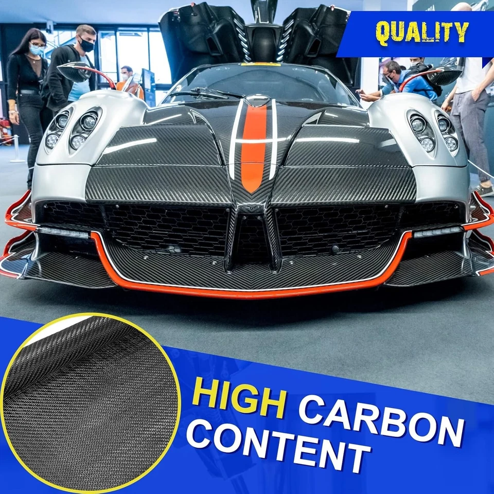 Tela de Fibra de Carbono 10 pies x 12", Tejido Twill 2x2, Hoja Negra Pura Foto 3 de 4