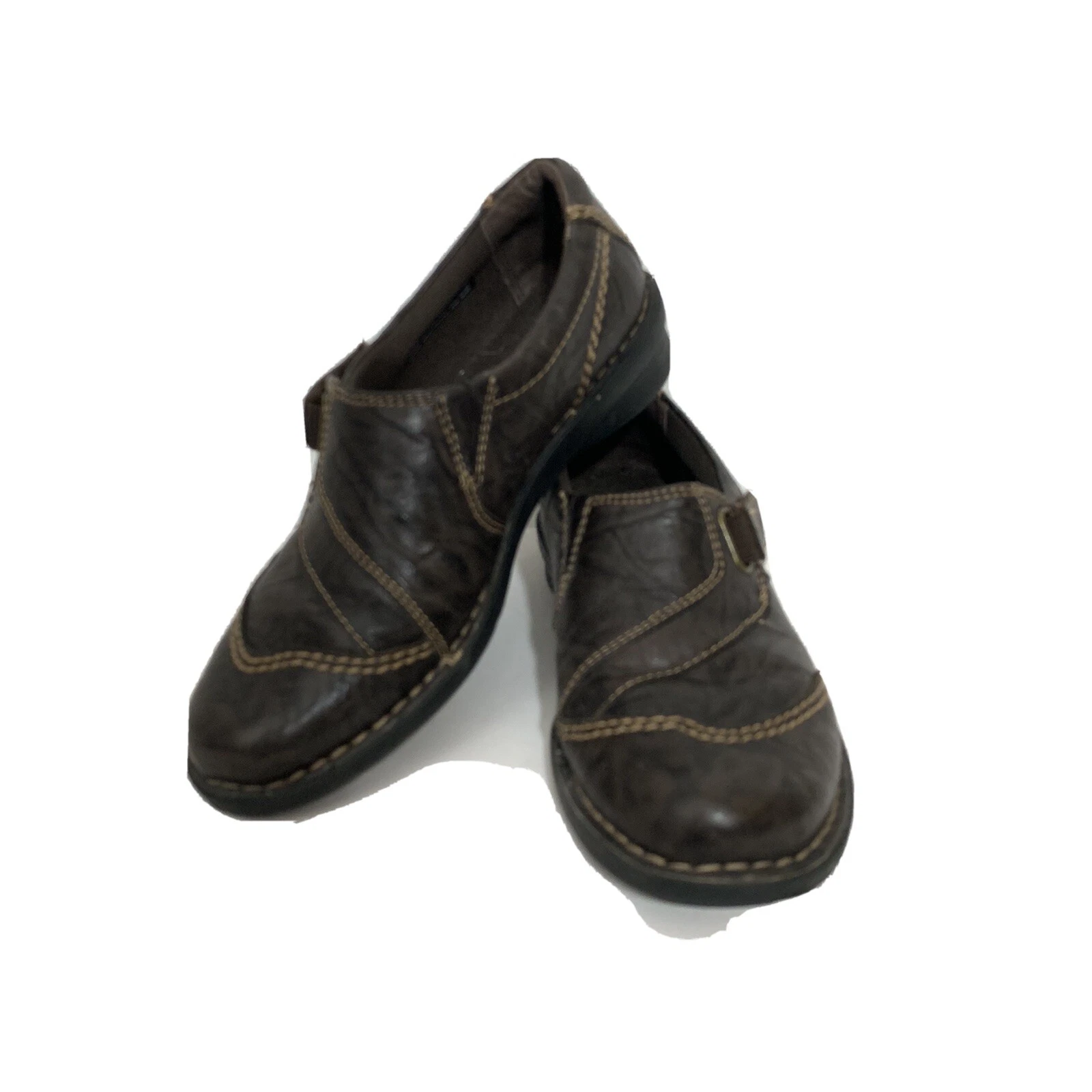 Scarpe casual CLARKS BENDABLES donna 5M marrone pelle pieghettata comode