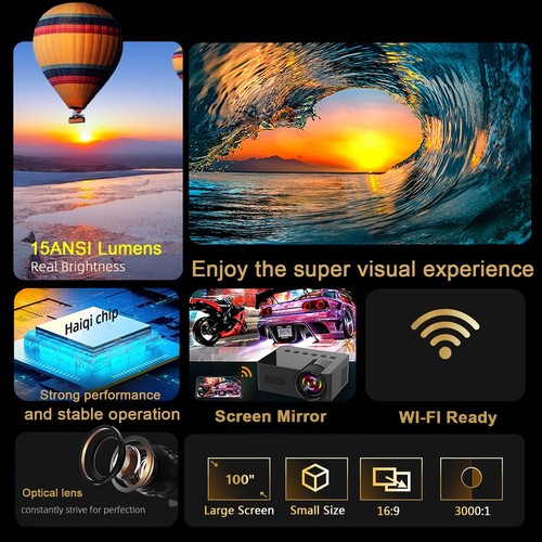 Portable LED WIFI Wireless mini projector for smartphones iPhone Android phones - Picture 2 of 11