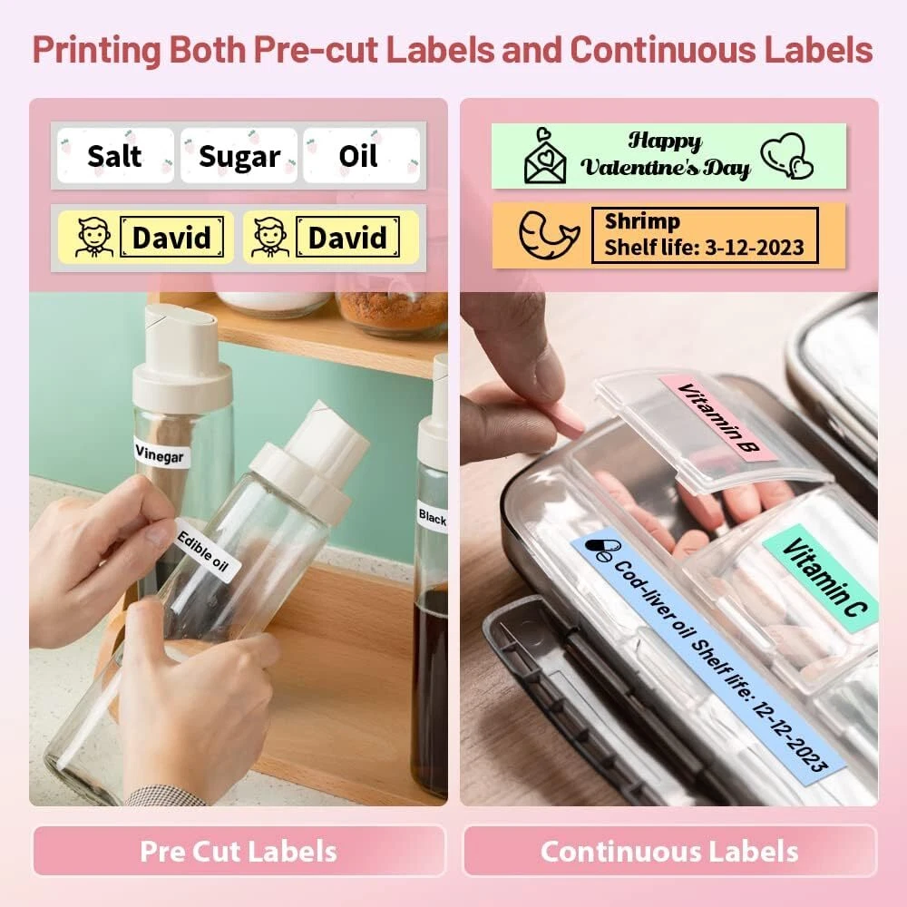 Phomemo D30 Bluetooth Label Maker Machine with Tape for Home Office Organization