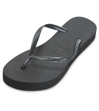 Havaianas Unisex Cushioned Footbed Slim Flip Flop Size 7/8 W - 6/7 M Black