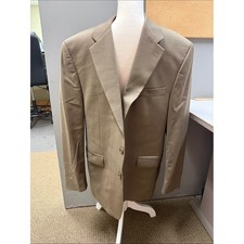 Vtg Lauren Ralph Lauren 100 Wool Taupe Sport Coat Blazer 46R Made in Canada