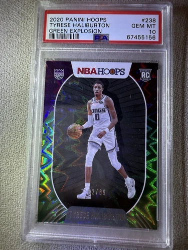 2020 Hoops TYRESE HALIBURTON RC /89 PSA 10 Green Holo Rookie