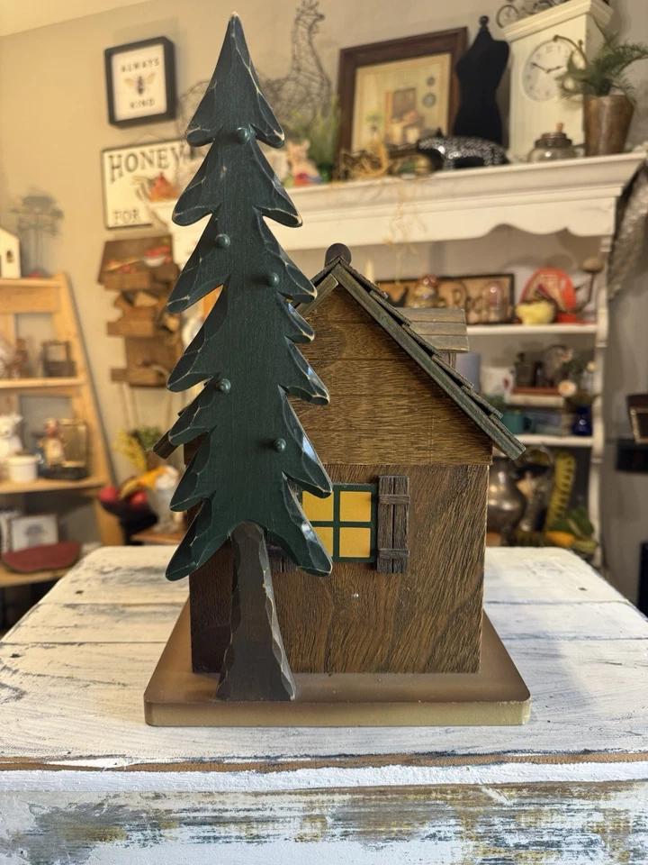 Rotating Log Cabin Advent Calendar Rustic Includes Most Original Animals 24 Door - Image 3 of 4