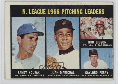 1967 Topps Sandy Koufax Juan Marichal Bob Gibson Gaylord Perry #236 HOF g5e