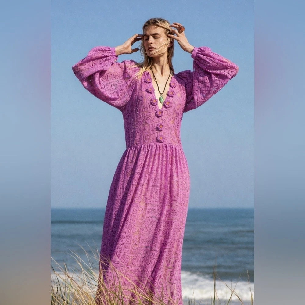 Lace Purple Maxi Dresses for Women for sale | eBay