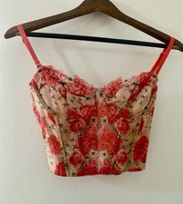 Victoria's Secret Corset Floral Lace-Up Bandeau New Without Tags 34 C