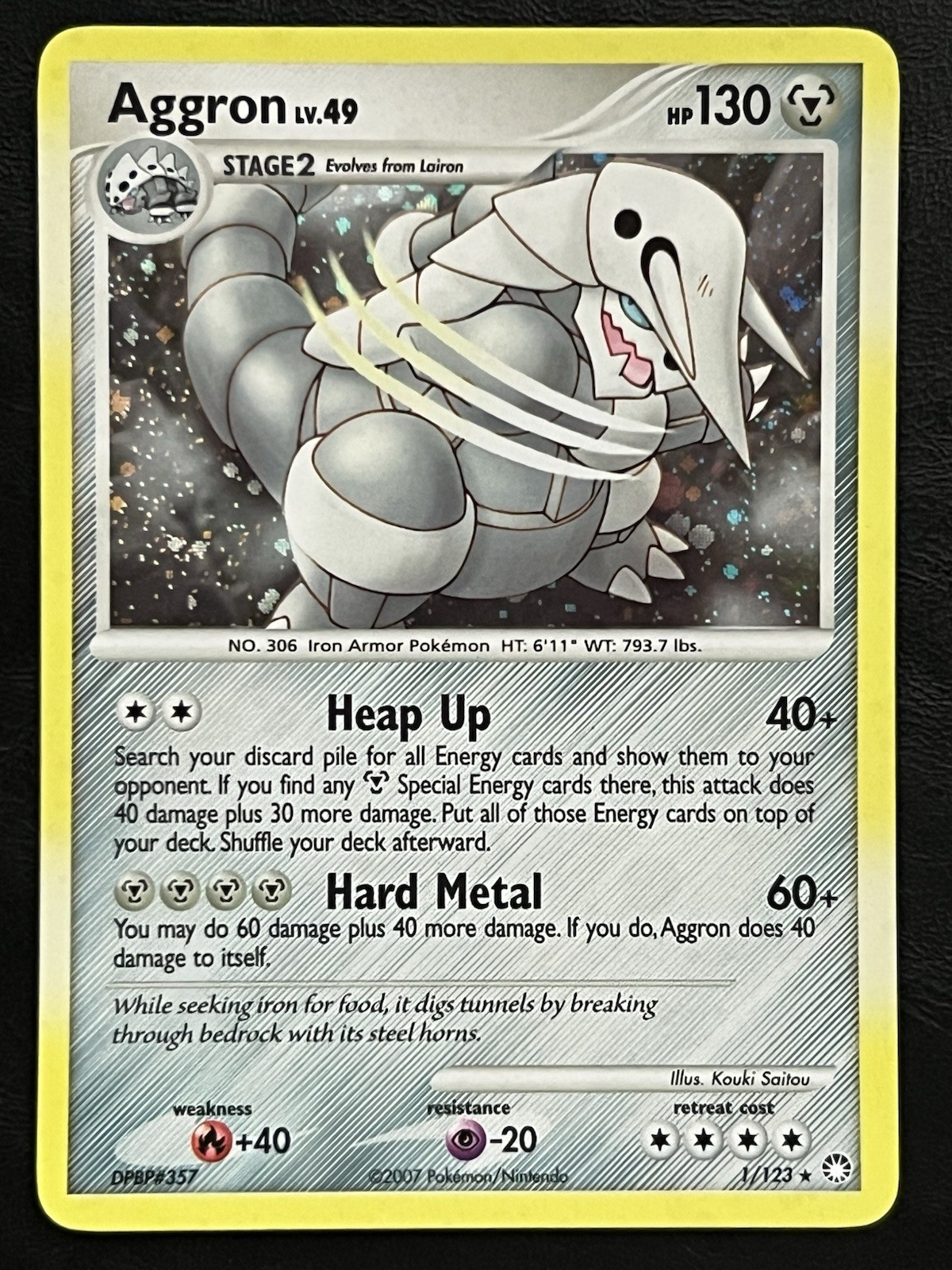 Pokemon Aggron Holo - Mysterious Treasures - 1/123 NM
