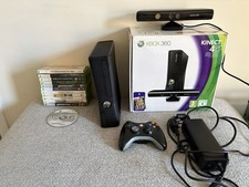 Xbox 360 S 4GB Console 1439 With Box, Controller, Kinect & 12 Games - Working