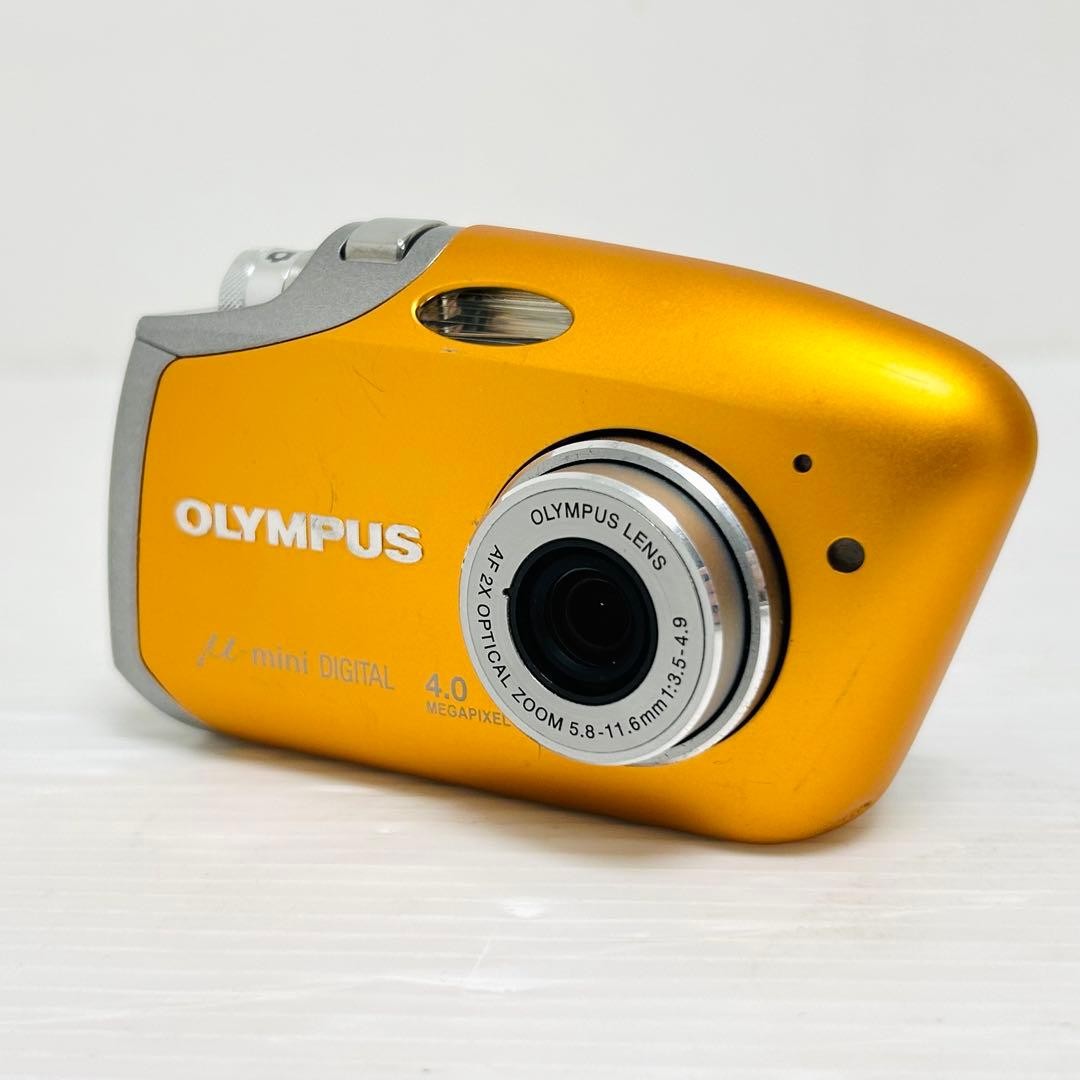 OLYMPUS μ-mini Orange Compact Digital Camera Tested Working Seller