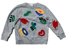 Stella McCartney Kids Girls Long Sleeves Abstract Print Sweater Gray 6 Years