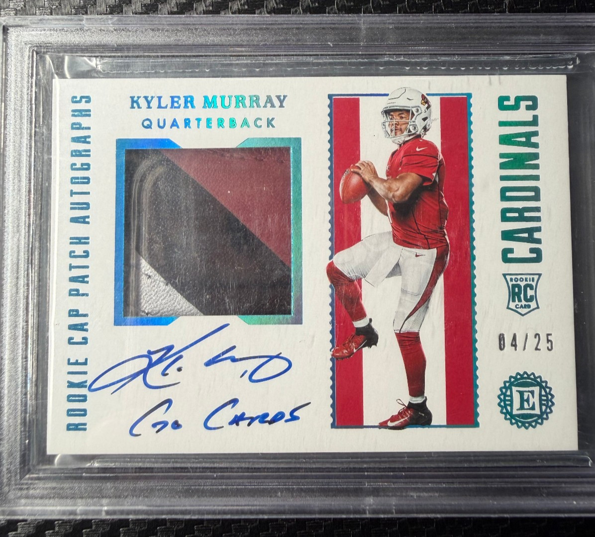 2019 Panini Encased Sapphire Kyler Murray Rookie Cap Patch Auto 04/25 BGS 9.5